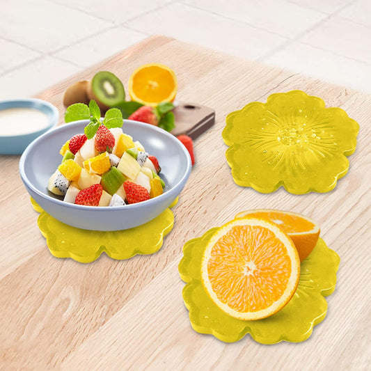 Silicone Resin Molds, 1PCS Large Resin Tray Mold and 5PCS Coaster Molds for Resin Casting, Flower Shape Epoxy V1192-AZ-W-3058