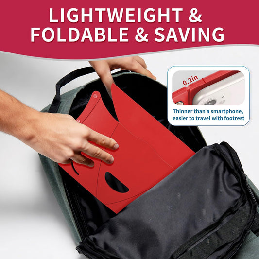Travel Foot Rest for Airplane & Office - Portable Under Desk Foot Stool, Relieves Back & Knee Pain, Comfort V1192-AZ-W-3117
