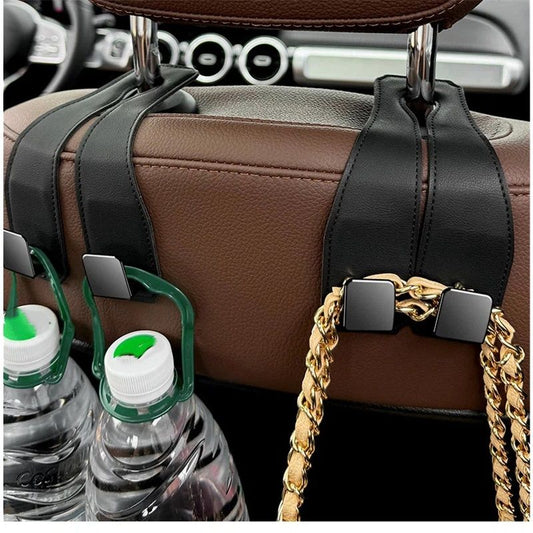 2 Pack Car Seat Back Storage Hooks - Headrest Hooks for Purses and Bags, Universal Hidden Multifunctional V1192-AZ-W-3152