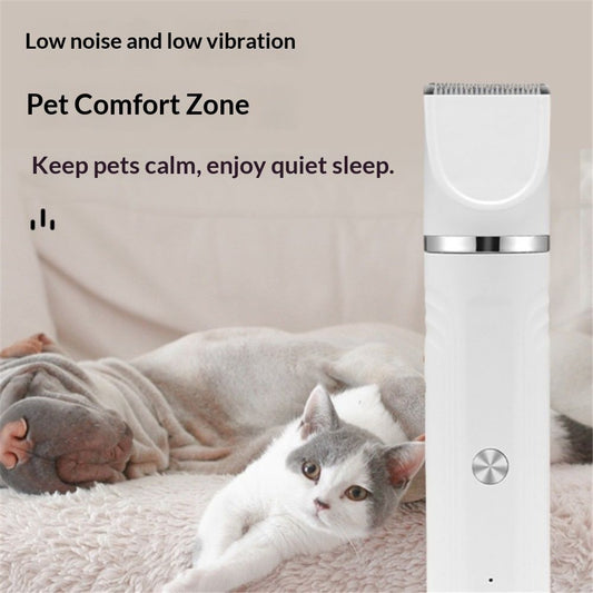 Dog Clippers Grooming Kit Hair Clipper-Low Noise Paw Trimmer- Rechargeable - Cordless Quiet Nail Grinder V1192-AZ-W-3166