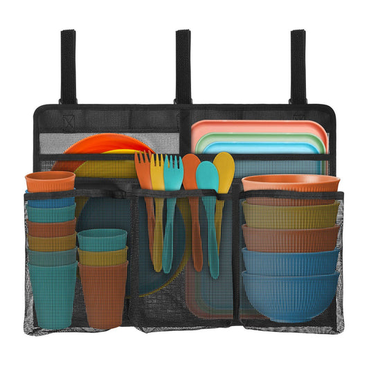 Camping Dish Drying Bag Collapsible Dish Drying Rack, Portable Mesh Dinnerware Drainer Organizer for RV V1192-AZ-W-3246