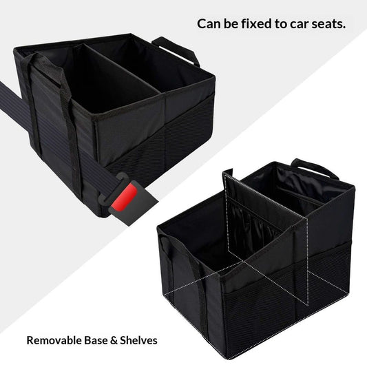 Car Seat Organizer - Passenger Seat Organizer, Collapsible Small Car Seat Storage Organizer for Console V1192-AZ-W-3256