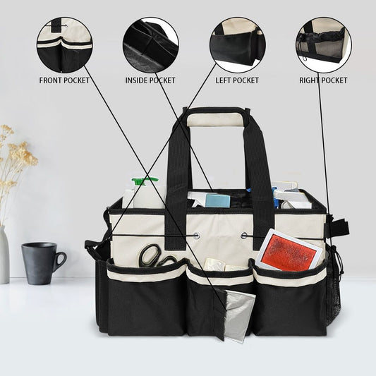 Wearable Cleaning Caddy, Cleaning Caddy Supplies Organizer with Handle & Shoulder Straps for Housekeepers, V1192-AZ-W-3257