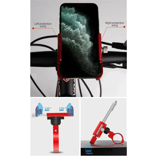 P30 aluminum alloy Bike Phone Holder for 3.5" to 7.5" Device Bicycle Phone Stand Scooter Moto Mount Support V1192-AZ-W-3265