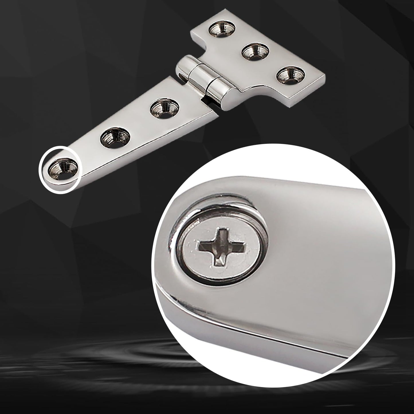 2 pack Stainless Steel T Hinges Marine Grade Heavy Duty Boat Hatch Hinge Casting Cabinet Hardware Door Hinge V1192-AZ-W-3270