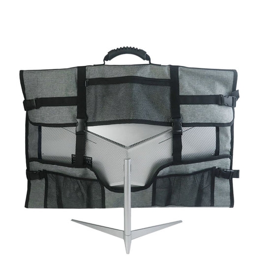 27 Inch Monitor Carrying Case, Universal 27" Computer Monitor Bag with Rubber Handle and Pockets, Gray V1192-AZ-W-3321