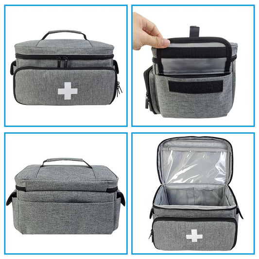 First Aid Bag Empty, Small Medicine Bag Portable Medical Supplies Organizer for Travel, Home, Office, Car, V1192-AZ-W-3324