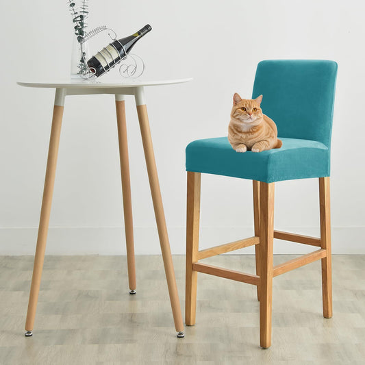 Stretch Removable Washable Dining Room Chair Covers,Bar Stool Covers,Barstool Chair Slipcovers Pub Counter V1192-AZ-W-3408