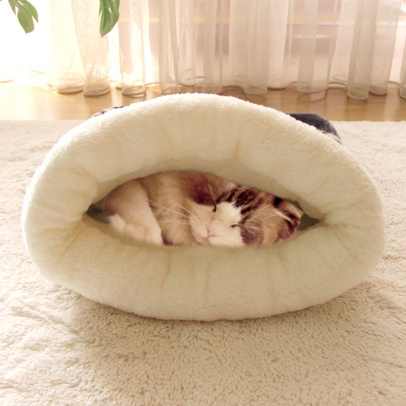 Cat Bed Cave Sleeping Bag, Pet Mat Warming Pad Sack for Cats and Small Dog,Burrowing Cozy Soft Comfortable V1192-AZ-W-3410