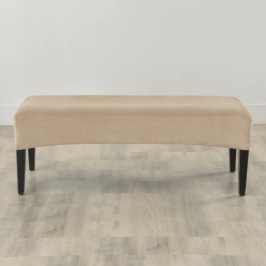 Dining Bench Cover Stretch Velvet Bench Slipcovers Removable Anti-Dust Bench Seat Cushion Covers Upholstered V1192-AZ-W-3433
