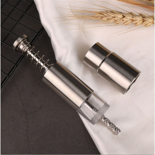 Stainless-Steel One-Handed Thumb Push Button Salt and Pepper Grinder For Black Pepper(Stainless steel spring V1192-AZ-W-3456