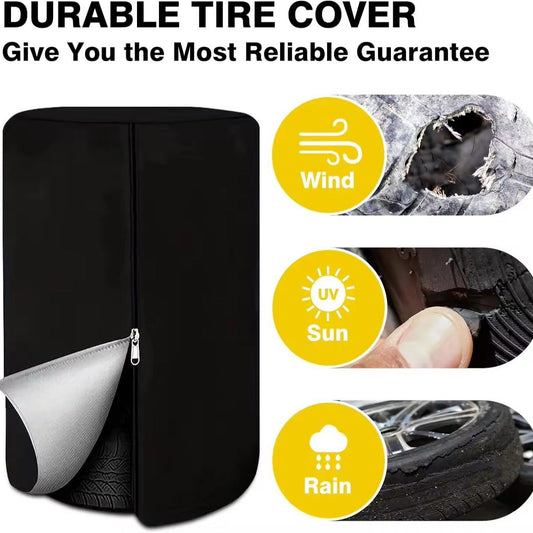 Tire Covers for Storage Large Tire Storage Bags Waterproof for Outdoor Indoor Update (Holding 4 Tires Up, V1192-AZ-W-3473