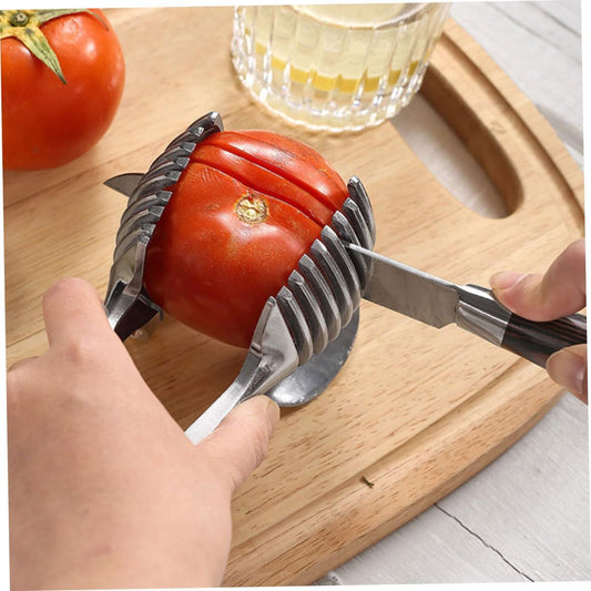 Tomato Lemon Slicer Holder Round Fruits Onion Shreader Cutter Guide Tongs with Handle Kitchen Cutting Potato V1192-AZ-W-3537