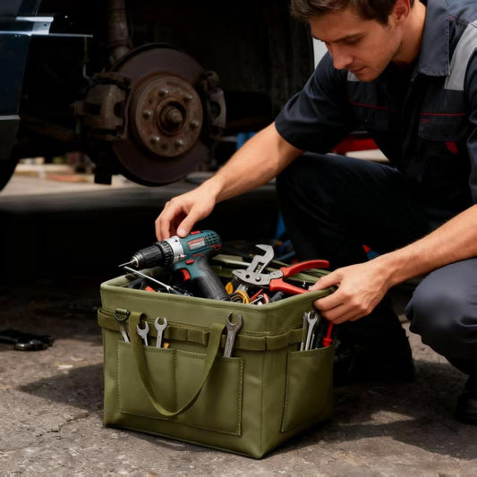 Car trunk storage, multifunctional storage toolbox, heavy-duty tool storage bag, multi pocket foldable V1192-AZ-W-3551