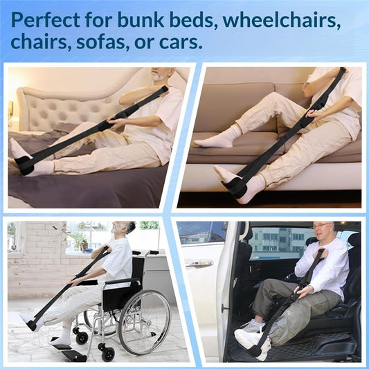 Multi-Loop Leg Lifter Strap 42 in,Rigid Hand Strap Padded Foot Loop with 3 Hand Grips Aid Device for V1192-AZ-W-3569