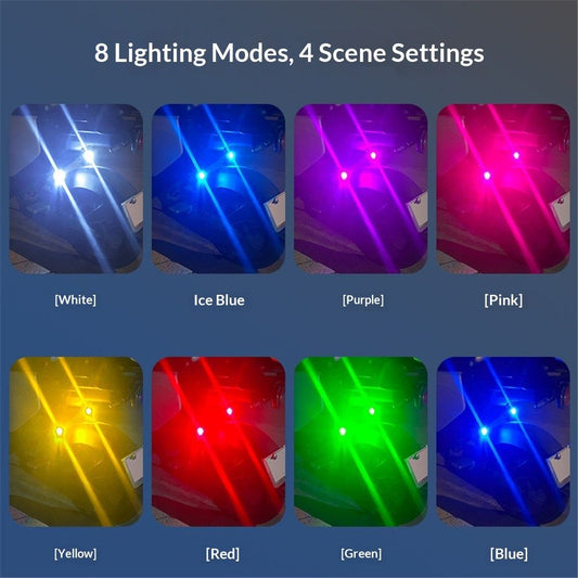 8PCS Wireless LED Lights for Car with Remote Control, Halloween Wireless LED Strobe Lights 7 Colors USB V1192-AZ-W-3595