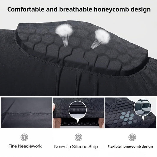 Moisture Wicking Technology Knee Sleeves for Women/Men, Elbows & Shins Protection, Honeycomb collision V1192-AZ-W-3649