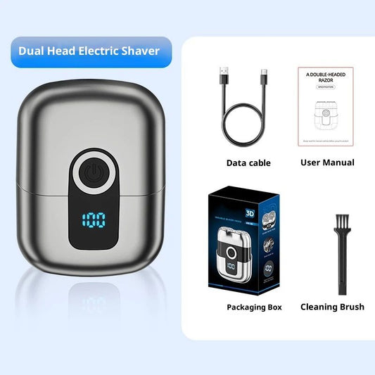 Metal Mini Electric Shaver for Travel Men- Smooth & Close Shave, Portable USB-C Rechargeable Razor with Cap, V1192-AZ-W-3653