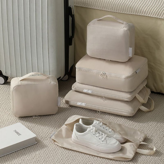 Compression Packing Cubes for Travel - Luggage Organizer Bags - Double Zipper Packing Cubes for Suitcases V1192-AZ-W-3655