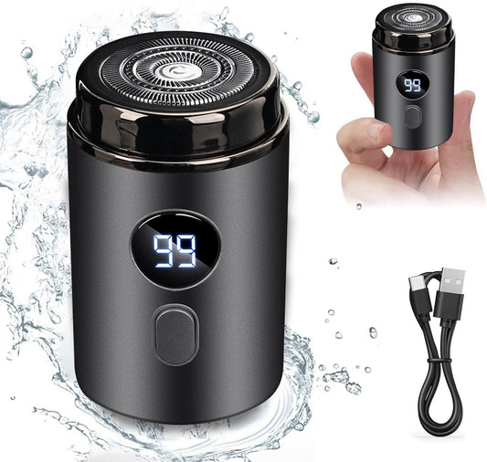 Electric Mini Razor Pockets Shaver for Men,Floating Big Shave Head Quick Shave, Waterproof Mini Portable V1192-AZ-W-3668