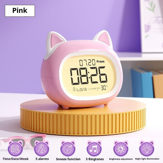 Kids Alarm Clock with Night Light for Kids, Small Digital Alarm Clocks for Bedrooms, Routine Builder, Cute V1192-AZ-W-3704