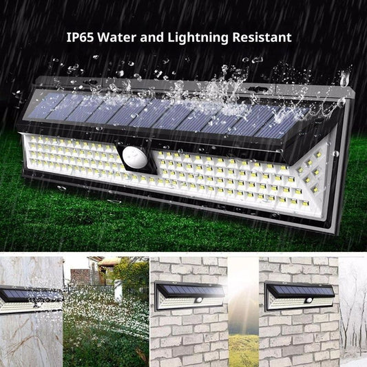 Solar RV Porch Light, 118 LED Motorhome Motion Sensor RV Exterior Lights with Remote Control, Waterproof V1192-AZ-W-3800
