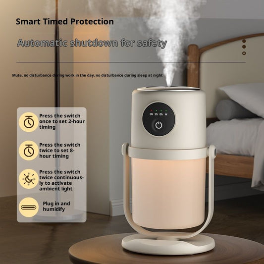 Portable Small Humidifier - Cold Mist Humidifier with 360 degrees Rotating Stand, Stepless Dimming Warm Night V1192-AZ-W-3806