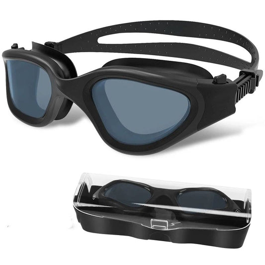 Swim Goggles, Swimming Goggles Anti-Fog for Adult Men Women Adults Teenagers(17.5*4.6cm, black) V1192-AZ-W-3865