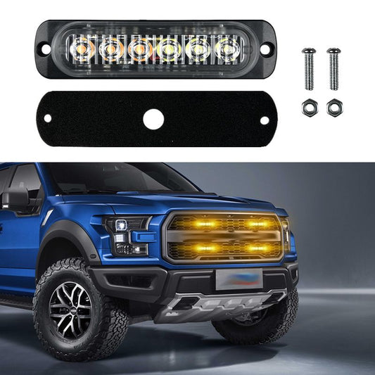 LED Emergency Strobe Lights, 8x Red White 6 LED Strobe Warning Emergency Flashing Light Caution Construction V1192-AZ-W-3895
