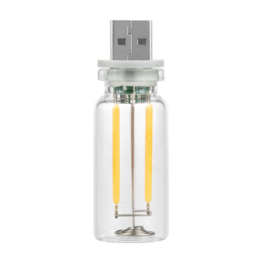 4 PCS Car USB Lights, Plug-in Retro Car Atmosphere Lamp with Touch Dimmable, Portable Mini Glass Bottle LED V1192-AZ-W-3896