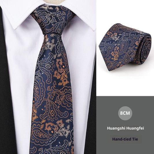 Mens 3.15inches Patterned Tie with Floral Printed Pocket Square, Casual Tie Men's Professional Formal Tie, V1192-AZ-W-3918