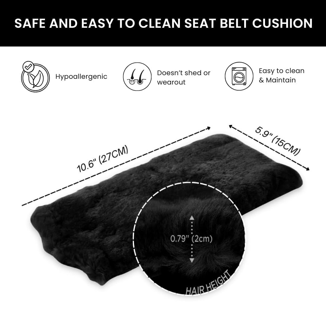 Car Seat Belt Pad,2 Pack Soft Seat Belt Cover for Shoulder Pad Neck Cushion Protector Car Accessories (Black) V1192-AZ-W-3925