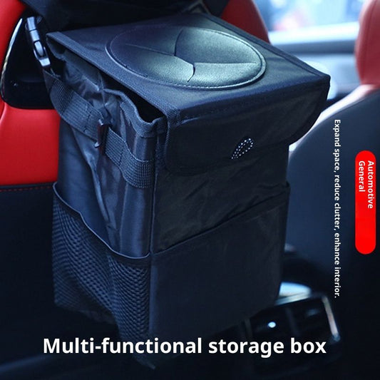 Car Garbage can with lid Leak Proof Vehicle Trash Can Storage Pockets Hanging Waterproof car Trash Bag for V1192-AZ-W-3939