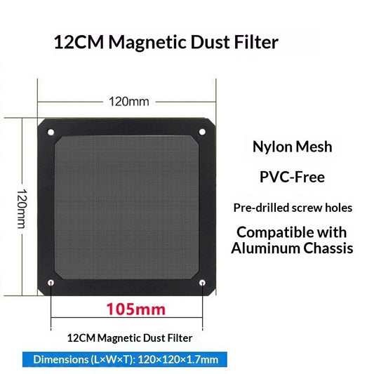 4 pack 120mm Ultra Fine Fan Filter with Magnet Cooling black, Computer Fan Filter Grills , Ultra Fine V1192-AZ-W-3981