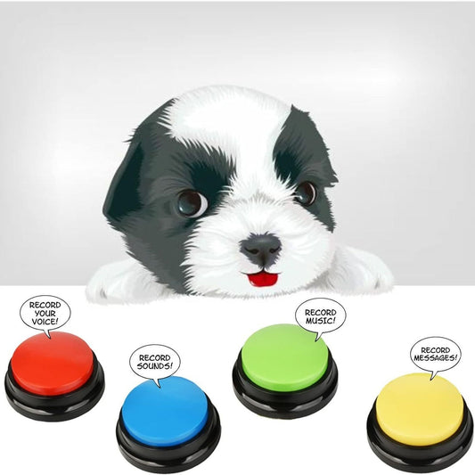 Dog Buttons Talk, Recordable Dog Clicker for Training, Dog Buttons for Communication Starter Set with Mat, V1192-AZ-W-4014