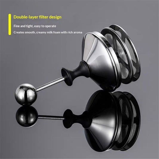 Milk Frother, 304 Stainless Steel Manual Milk Foamer, Handheld Coffee Milk Frothing Pitchers, Manual Operated, for Cappuccino Coffee Latte Hot Chocolate(400ML)