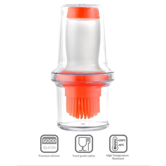 2 Pack Silicone Pressing Oil Bottle Brush with Lid Baking Sauce Bottle Salad Dressing Bottle Barbecue Sauce V1192-AZ-W-9038