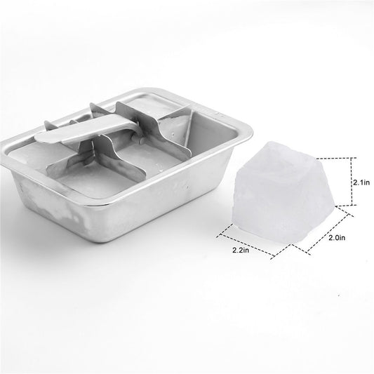 Professional Ice Cube Trays Stainless Steel - 6-Large Slot Heavy Duty Metal Icecube Mold, Non-Toxic Freezer V1192-AZ-W-9087