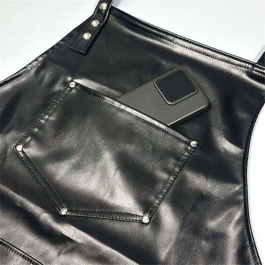 Professional Leather Hair Cutting Hairdressing Apron for Hairstylist - Multi-use, Adjustable with pockets V1192-AZ-W-9121