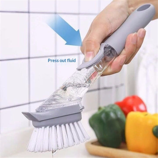 Soap Dispensing Dish Brush Storage Set, Kitchen Brush for Pot Pan Sink Cleaning, Pot Washing Sponge Lazy V1192-AZ-W-9125
