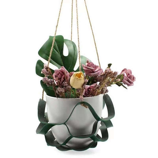 2 pack Hanging Planter Shelf, Gardening Accessories, Flower Pot Holder, PU Leather for Garden Outdoor Bedroom V1192-AZ-W-9134