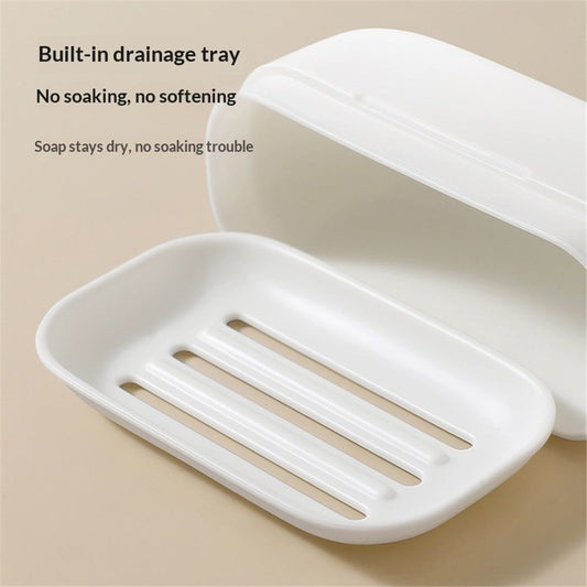 2 pack Compact Travel Soap Case, Leakproof Soap Container with Lid, Portable Bar Soap Holder for Traveling, V1192-AZ-W-9156