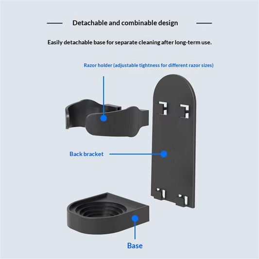 2 pack Electric Razor Holder Wall Mount, Razor Hanger, Electric Shaver Bathroom Holder, Mirror Toothbrush V1192-AZ-W-9181