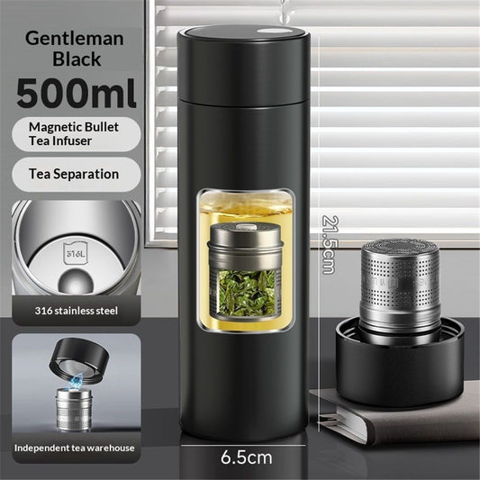 500ml Water Bottle Stainless Steel Thermoses - Insulated Vacuum, Leak Proof, Keeps Drinks Hot/Cold - Ideal V1192-AZ-W-9198