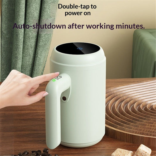 Self Stirring Coffee Mug with Temp Display, 316 stainless steel Auto Mixing Cup for Coffee, Milk, Protein - V1192-AZ-W-9199