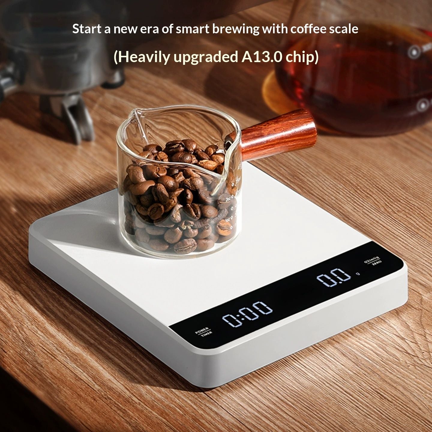 Mini Coffee Scale with Timer,Rechargeable Espresso Scale,3kg/0.1g Precision Scale for Espresso&Pour-Over V1192-AZ-W-9212