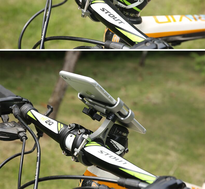 1pc bicycle aluminum alloy fixed frame, mobile phone stand, rotating mobile phone stand for cycling (red) V1192-DRO-0024
