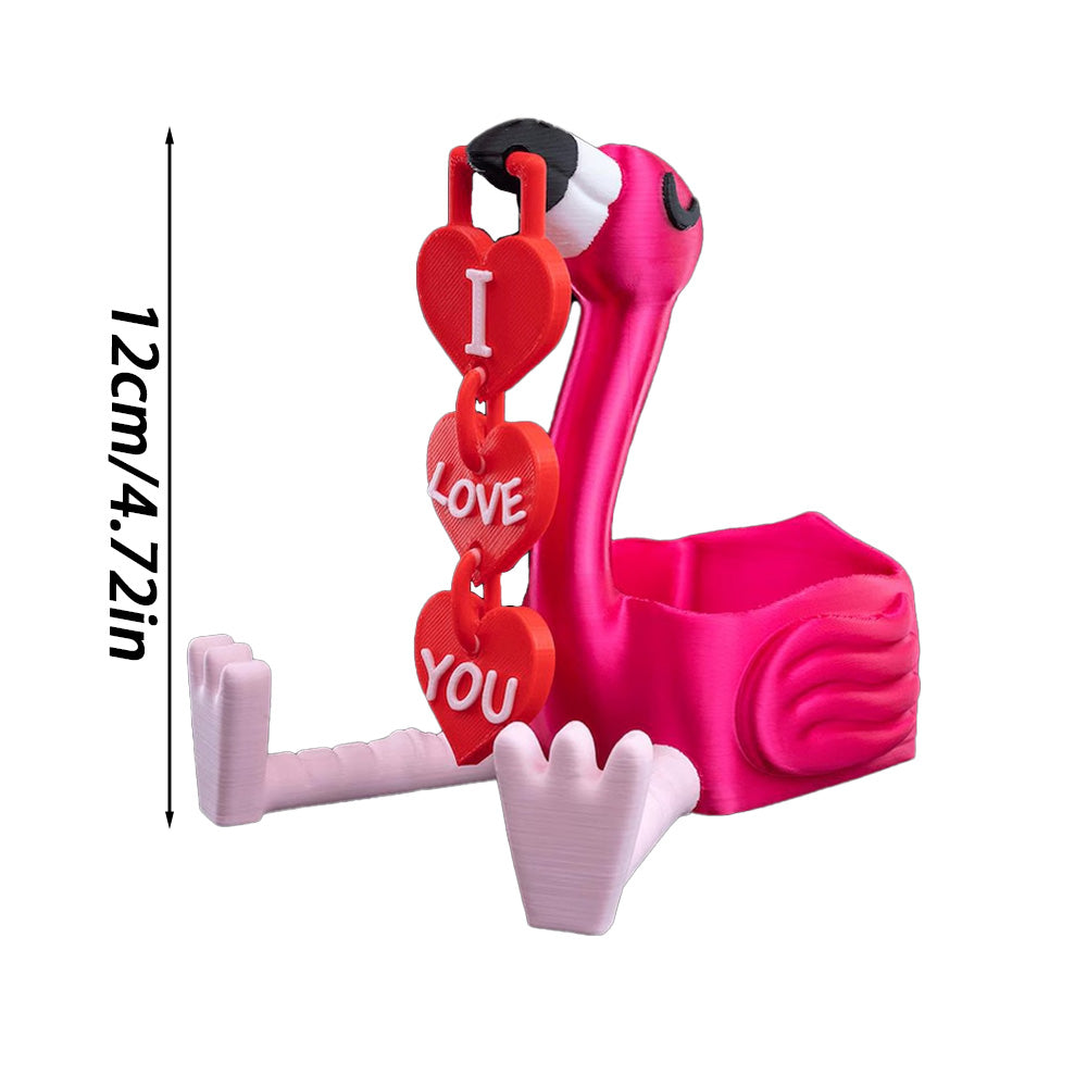 Romantic Flamingo Couple Figurine | Cute Love Decor Sculpture | Valentines Gift | Small Item Storage Container V1195-V3DOY000477