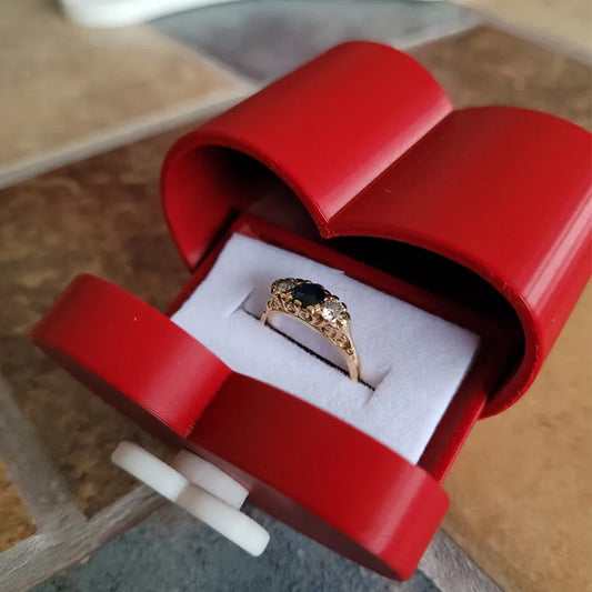 Mini Size Cute Heart-Shaped Jewelry Box (Single Drawer) Red and White V1195-VYY0026