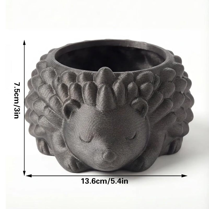 3D printed animal flower pots suitable for home and garden. Gray hedgehog single piece. V1195-VYY0029